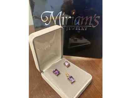 Miriam's Amethyst and Yellow Gold Earrings and Pendant