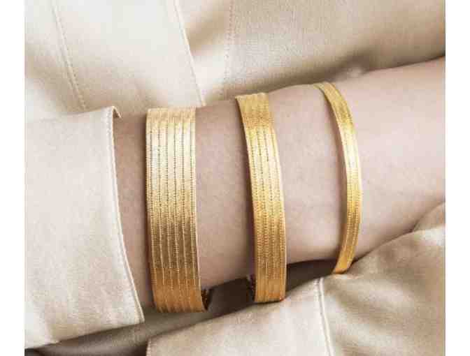 14K Gold Wide Band Bracelet