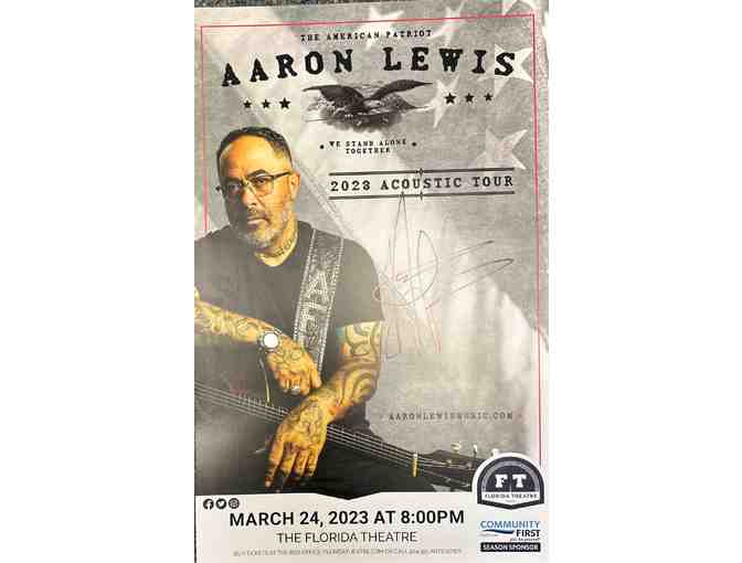 Aaron Lewis Signed Guitar and Poster