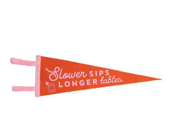 Camp Craft Cocktail Set with 'Slower Sips Longer Tables' Pennant