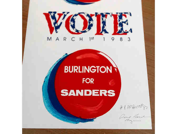 Original Signed Monoprint for Bernie Sanders 1983 Mayoral Campaign
