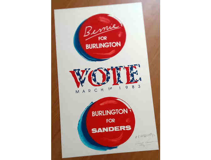 Original Signed Monoprint for Bernie Sanders 1983 Mayoral Campaign