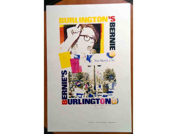 Original Signed Monoprint for Bernie Sanders from 1985 Mayoral Campaign