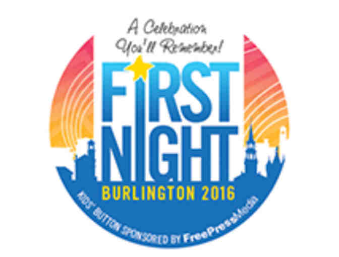 2 Adult and 2 Children Buttons for First Night Burlington