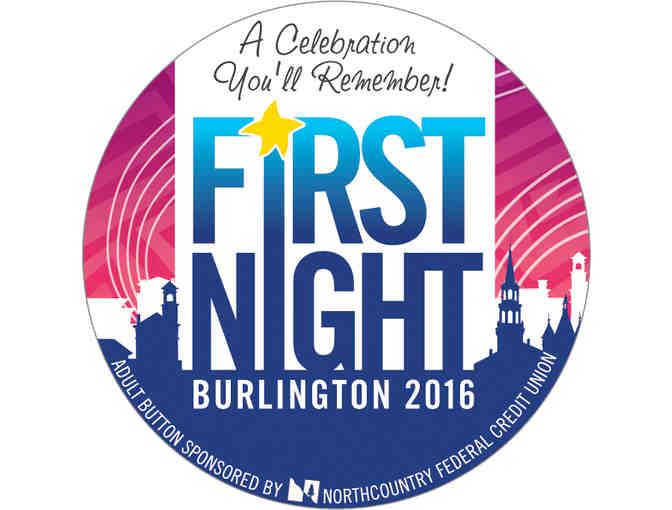 2 Adult and 2 Children Buttons for First Night Burlington