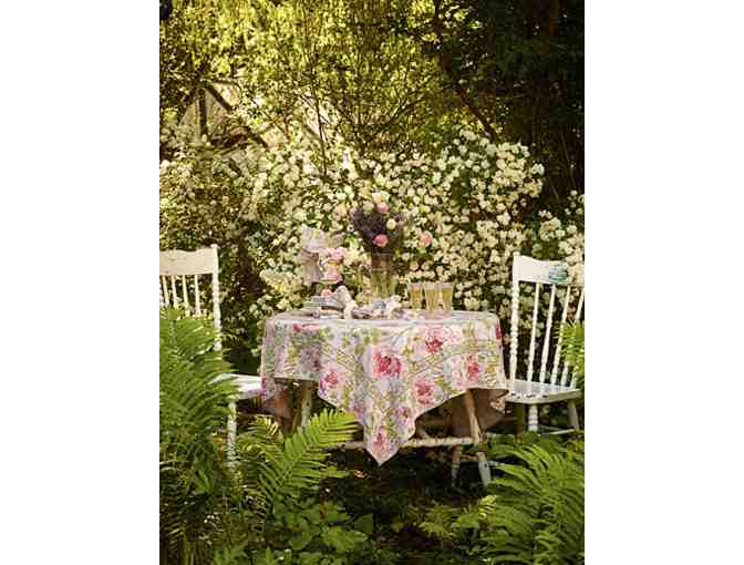 April Cornell Rose Nouveau 60x90 Tablecloth and 8 Napkins