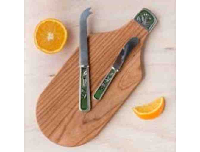 Botanica Cheeseboard and Knives by Danforth Pewter
