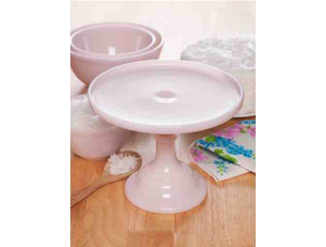 Mosser Pink Milk Glass Cake Stand from The Vermont Country Store