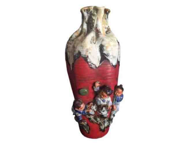 Folk Art Pottery Vase - Photo 1