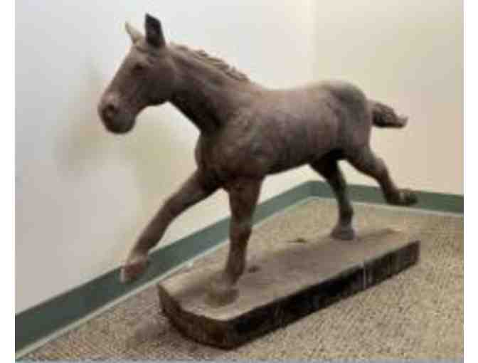 Hand-carved and Hand-painted Wooden Galloping Horse from the Taisho Period