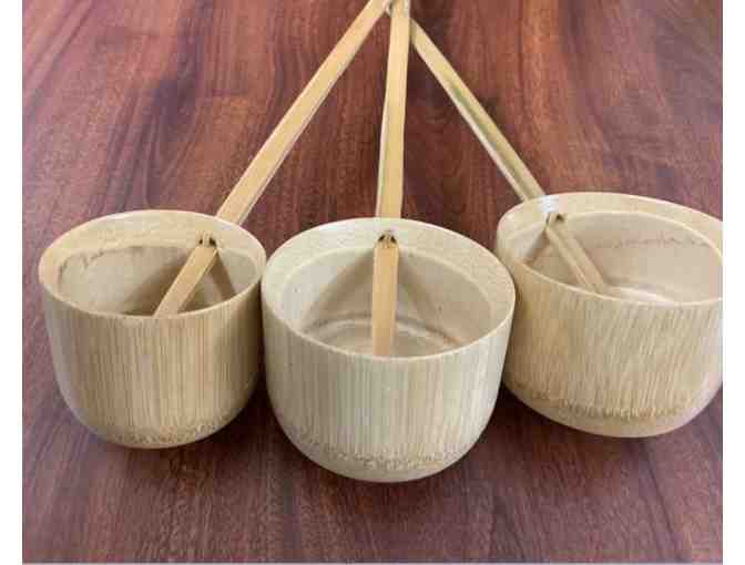 Set of Three (3) Authentic Japanese Made Bamboo Water Ladles -Hishaku
