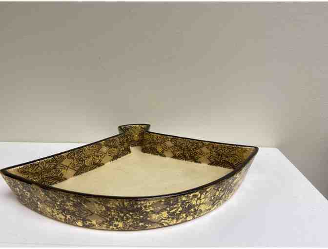 Wonderful Japanese Collection of Five (5) Hand-painted Ceramic Fan Shaped Bowls