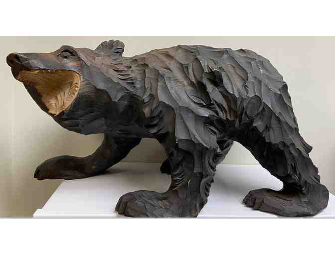 Japanese Fine Hand-Carved Wooden Carving of a Bear