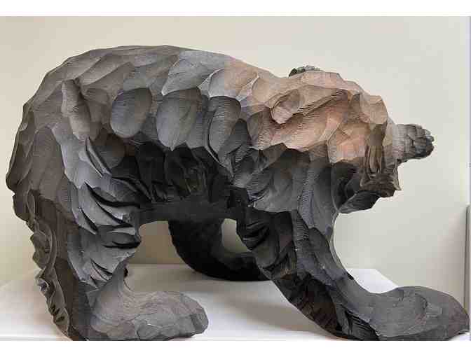Japanese Fine Hand-Carved Wooden Carving of a Bear - Photo 3