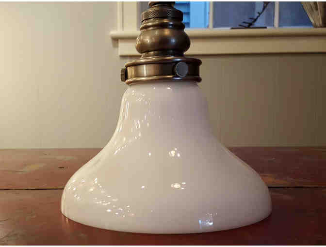 Brass Pendant Light with Glass Shade
