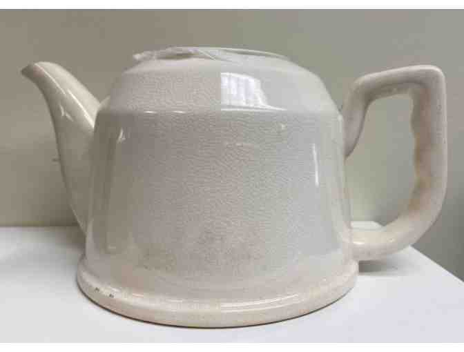 Unusual Vintage Japanese White Ceramic Tea Pot