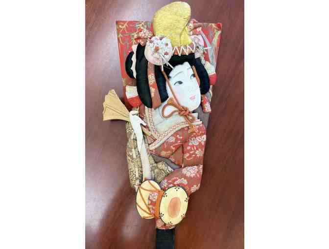 An Unusual Handcrafted Japanese New Year Geisha "Hagoita" or game paddle - Photo 1