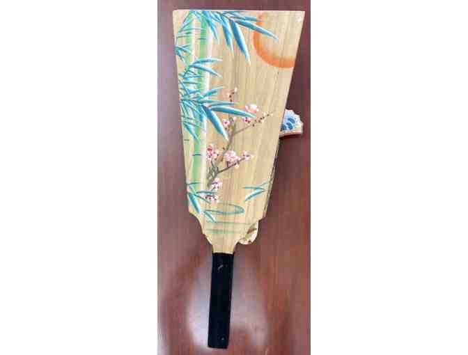 An Unusual Handcrafted Japanese New Year Geisha 'Hagoita' or game paddle