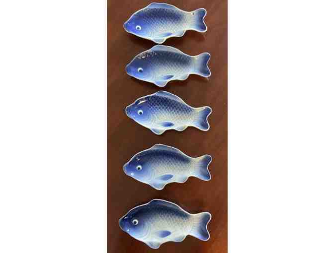 Antique Blue and White Fish Serving Plates