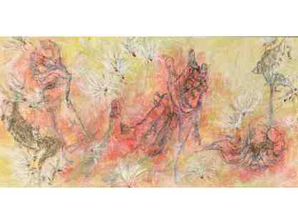 "Milkweed Ballet" an Original Acrylic and Ink by Nancy Stone