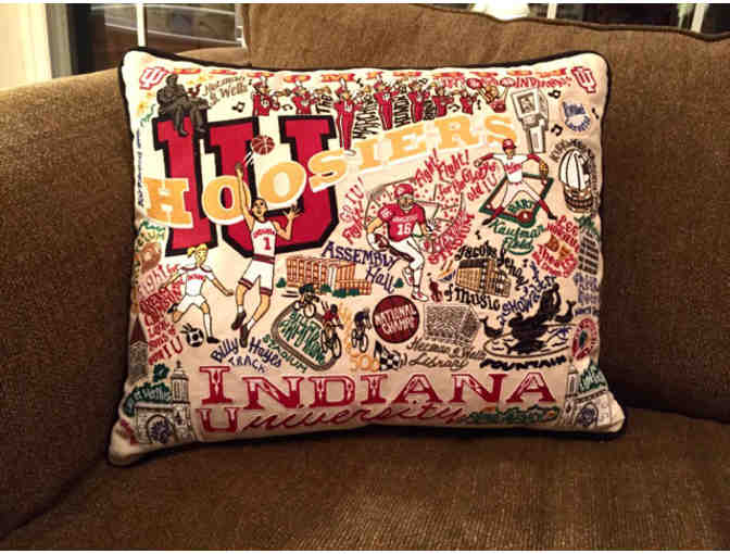 Beautifully embroidered Indiana University Pillow