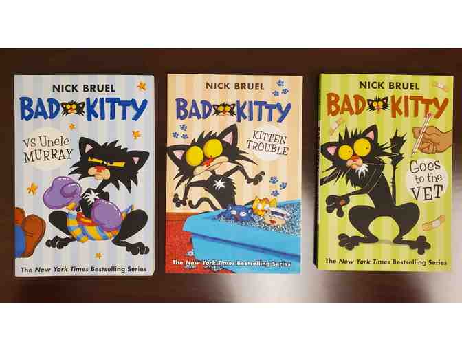Small Fleece Blanket and 3 Bad Kitty Books by Nick Bruel