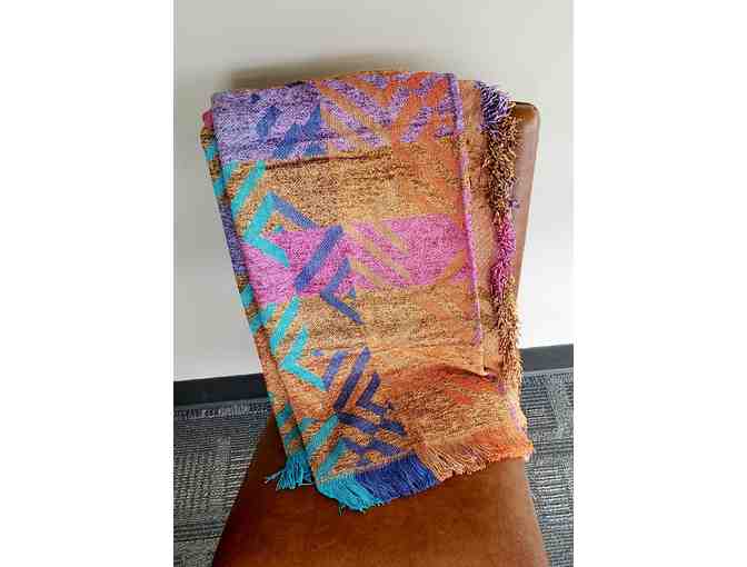 Textillery Weavers: Colorful Jacquard Chenille Throw
