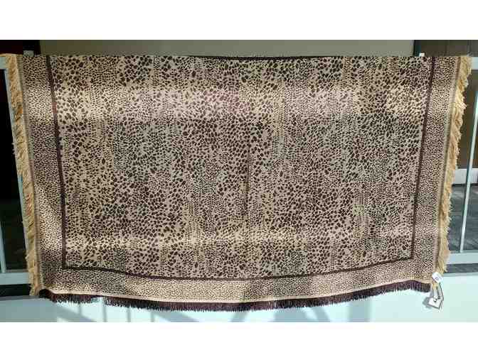 Textillery Weavers: Brown and Tan Jacquard Chenille Throw