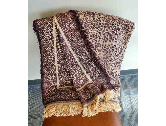 Textillery Weavers: Brown and Tan Jacquard Chenille Throw