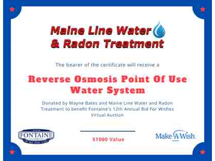 Reverse Osmosis Point Of Use System