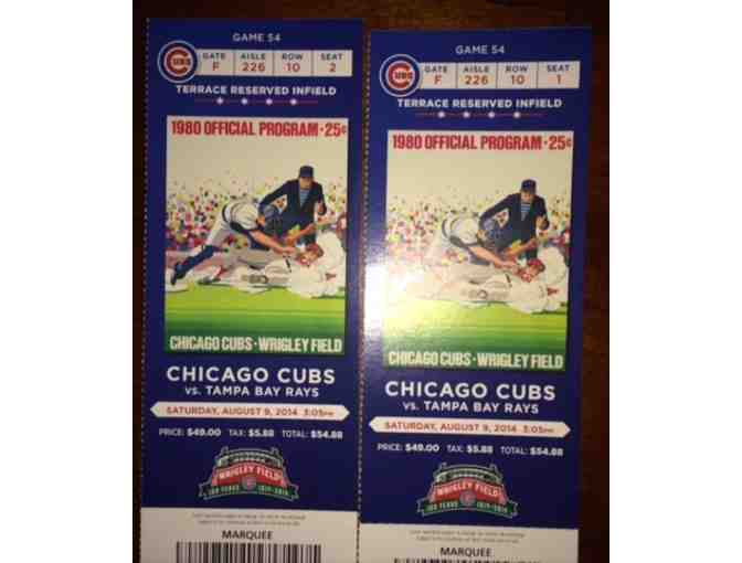 Chicago Cubs - 2 tickets for Chicago Cubs vs. Tampa Bay Rays - Sat 8/9  3:05