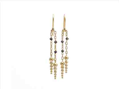 Eric Trabert Goldsmiths - Black Diamond and 18K Gold Earrings