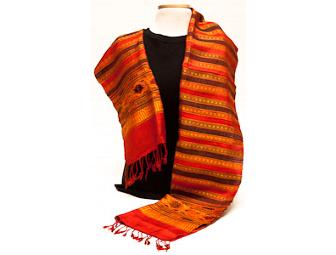 Rust and Brown Thai Silk Scarf