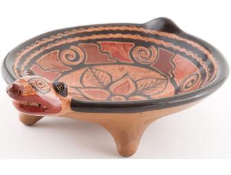 Authentic Chorotega Hand-Thrown Pottery Footed Dish from Guaitil, Costa Rica
