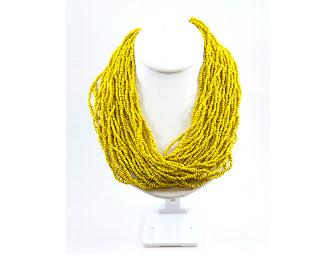 Tribal Beaded Necklace - Yellow