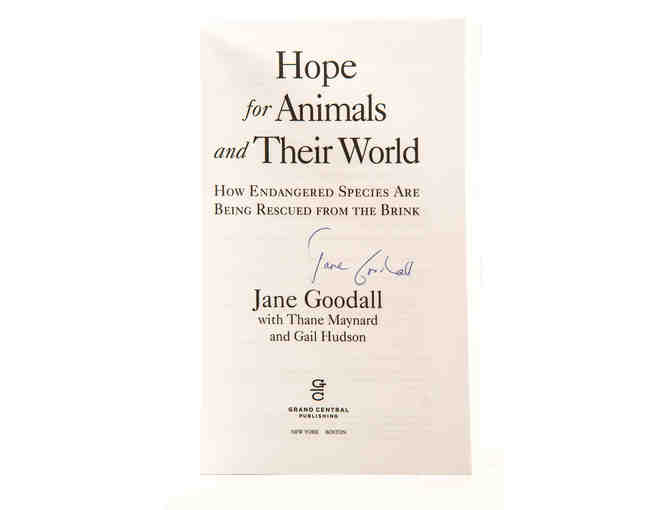Signed Copy of Jane Goodall's Book - Hope for Animals and Their World