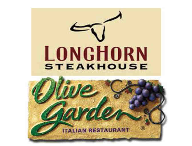 2 - $25 Gift Cards for Longhorn Steakhouse or Olive Garden - Photo 1