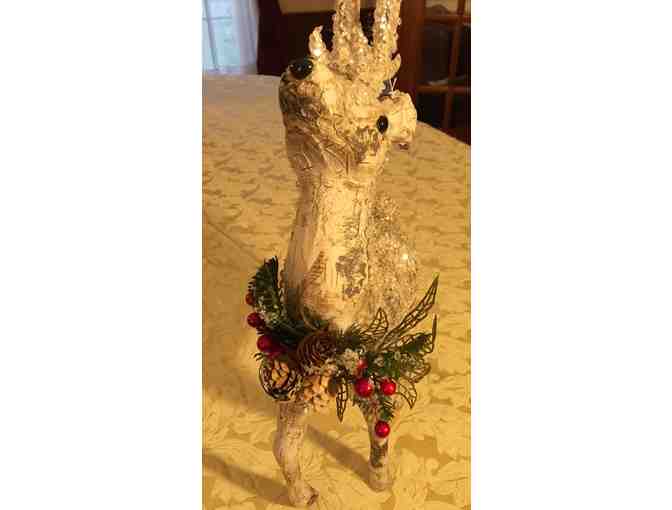 18 inch Artificial Birch covered Reindeer