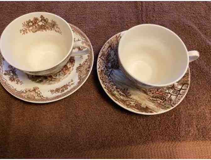 2 Johnson Brothers "Old English Countryside Mugs and Saucers - Photo 3