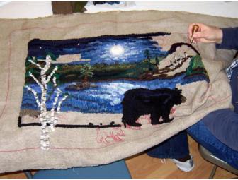 'The Bear in Moonlight' Hand Hooked Rug