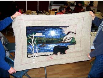 'The Bear in Moonlight' Hand Hooked Rug