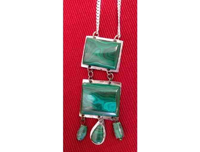 Beautiful Malachite Necklace that is on a Sterling Silver Chain