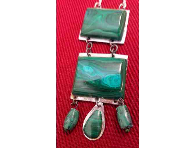 Beautiful Malachite Necklace that is on a Sterling Silver Chain