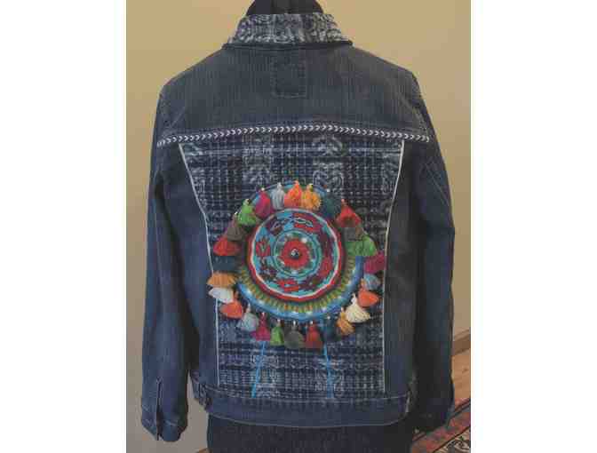 One of a kind embroidered Jean Jacket