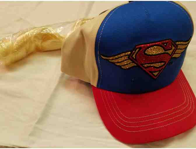 DC Comics-Super Hero Girls Supergirl Baseball Cap with Attached Ponytail