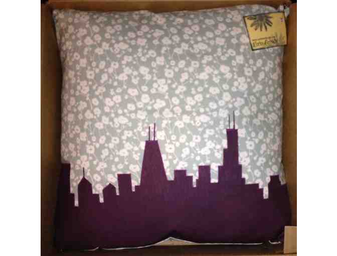 Chicago ETSY Love Package - Chicago Pillow, set of Chicago coasters & Chicago Print