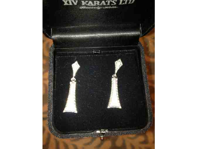 Silver Drop Mounted Earrings by XIV Karats
