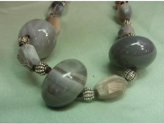 Gray agate bead necklace from The Pearl Girl