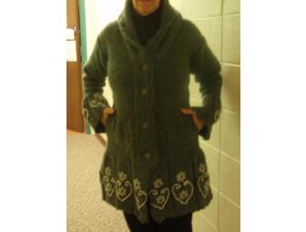 Handmade Woman's Gray Wool Sweater from the Fair Trade Cottage Industry