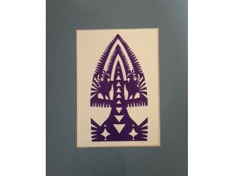 Two (2) Lovley Paper Cuts from LS Art Teacher Dan (Pink and Purple Birds)